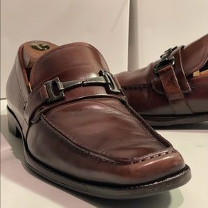 Salvatore Ferragamo brown leather horsebit loafer